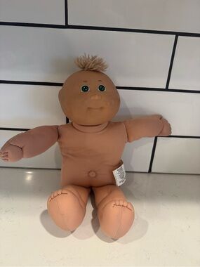Vintage Cabbage Patch Doll with Knit Hair - Neutral Skin Tone- 1978,1982